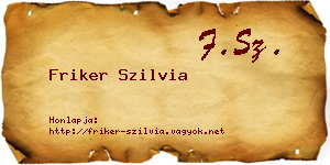 Friker Szilvia névjegykártya