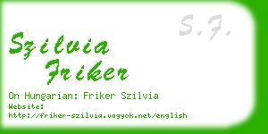 szilvia friker business card